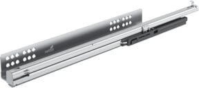 Hettich Quadro VA Holzkasten links mit Soft-Close und Untermontage, Farbe Silber, Breite: 350 mm - Bild 1