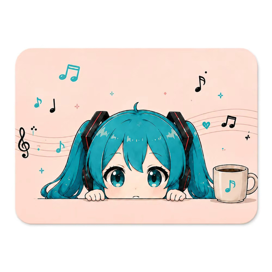 Hatsune Miku Mauspad von Bandai mit rutschfester Gummibasis und weicher Stoffoberfläche in Multicolour als Anime Schreibtischunterlage - Bild 3