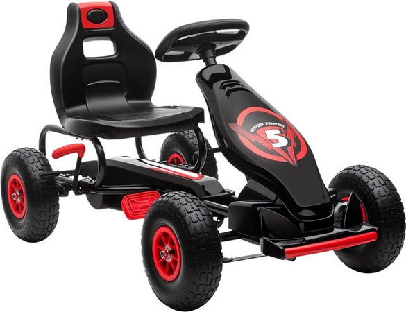 HOMCOM Gokart Kinderfahrzeug mit verstellbarem Sitz und Gummireifen