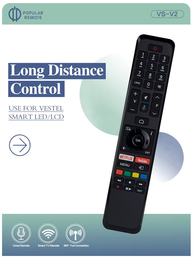Sprachfernbedienung VS-V2 CT-8556 RC43160 in Schwarz kompatibel mit Toshiba Smart TV Modellen CT-8557 CT-8555 CT-8558 65UA2B63DB 43UA2063DA LT50VA6900P - Bild 6