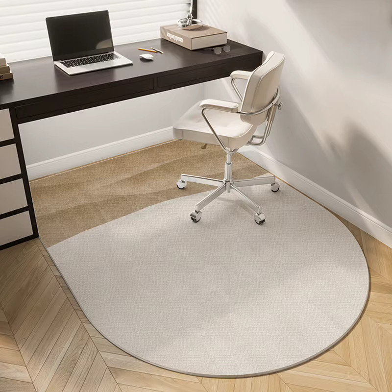 VIKAMA Drehstuhl-Teppich im Vintage-Stil, runder Büro- und Gaming-Teppich mit Schallschutz und rutschfester Matte, Farbe: Beige, Durchmesser: 60 cm - Bild 1
