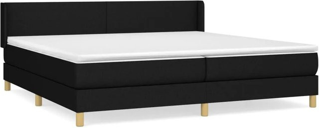 vidaXL Boxspringbett mit Matratze Hybrid-Design in Schwarz aus Stoff und Lärchenholz B/T/H: 203 x 203 x 78 cm - Bild 1