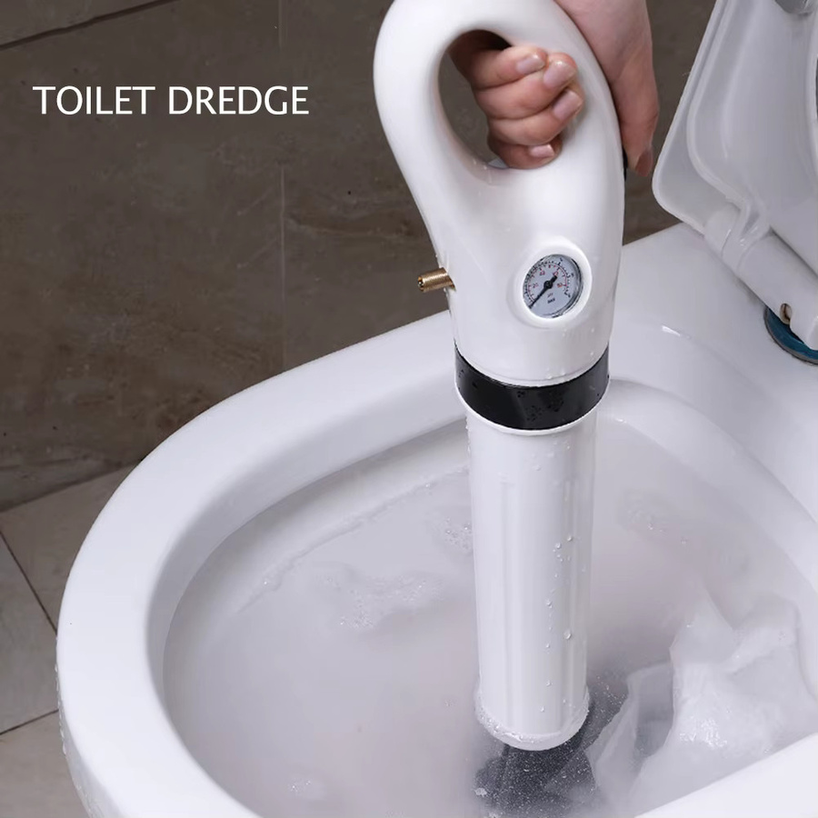 Pneumatischer Hochdruck-Abflussreiniger in Weiß für WC und Abwasserrohre als Drain Blaster und Kolben-Reiniger-Werkzeug - Bild 3