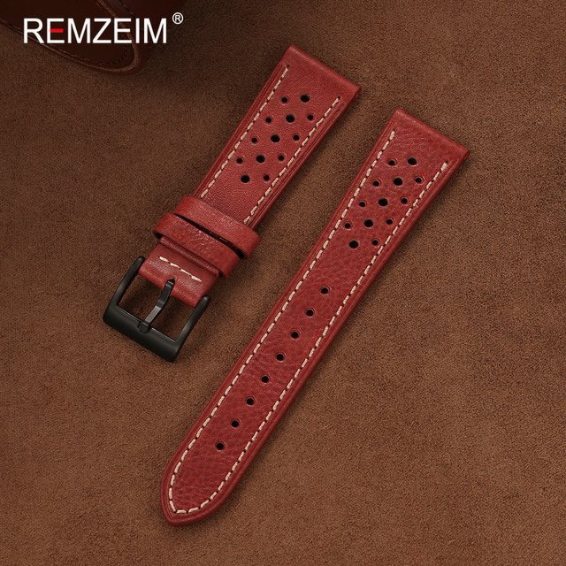 REMZEIM Uhrenarmband Leder, Herren, 18/20/22mm - Bild 1