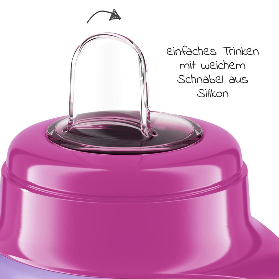 Philips Avent Easy Sip Schnabelbecher mit Silikon-Schnabel, 200 ml, Pink/Lila - Bild 2