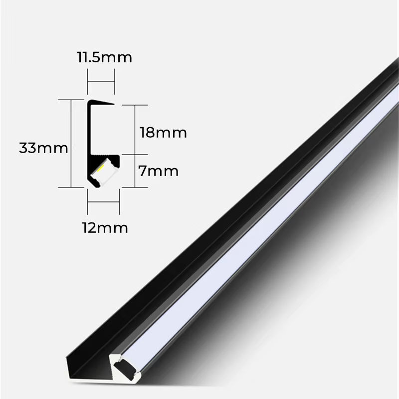 Khelse LED Einbau Aluminium Profil für Schrank und Regal mit 45 Grad Beleuchtung, Weiß - Bild 2