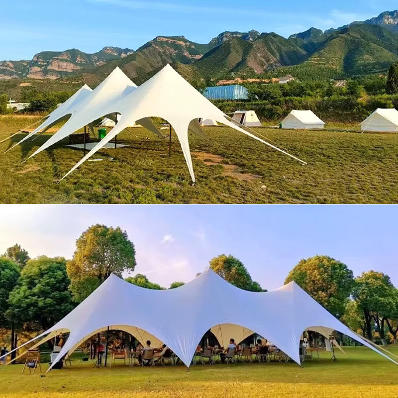 YTYIN Professionelles Dreifach-Spitzzelt in Weiß für Großveranstaltungen und Festivals B/T/H: 20 x 8,6 x 4,5 m - Bild 4