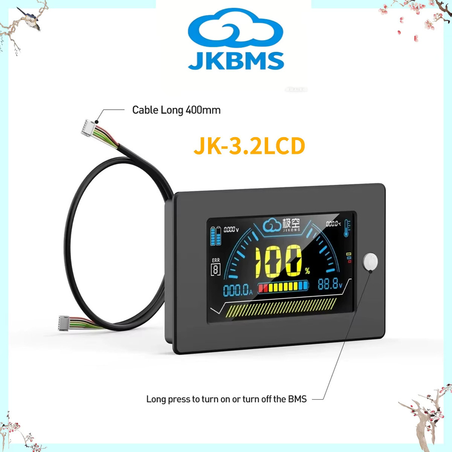 JIKONG Smart BMS LCD-Display 3,2 Zoll für Lithium-Batterien in Schwarz - Bild 1