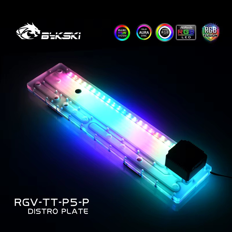 BYKSKI Acrylplatine Distro Plate für ThermalTake TT Core P5 Custom Loop Lösung, transparent - Bild 2