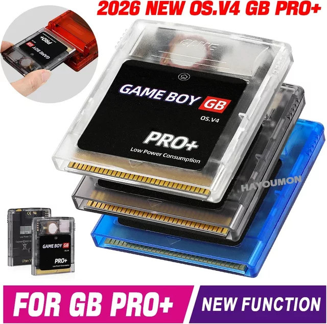 HeroAngel GB PRO+ Spielkarte OS.V4 mit 2000 in 1 Spielen für GB, GBC und GBA Konsolen, 8GB MicroSD Speicherkarte in Blau Transparent - Bild 1
