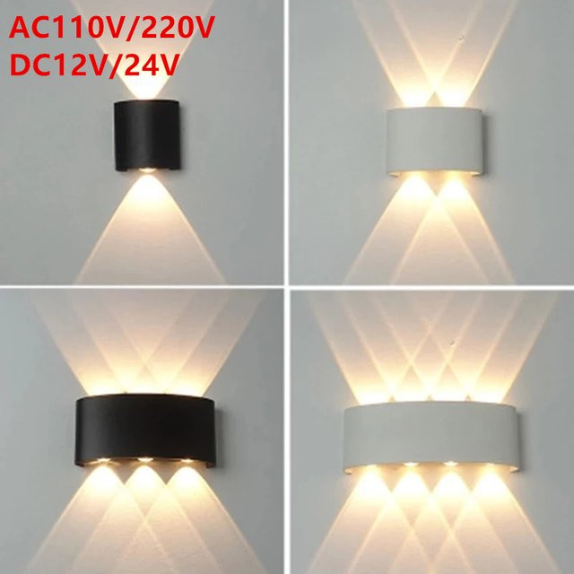 CYLRDXK LED Wandleuchte IP65 aus Aluminium in Silber, moderne Up-Down Außenleuchte für Garten, Treppen, Wohnzimmer und Schlafzimmer, Warmweiß - Bild 1