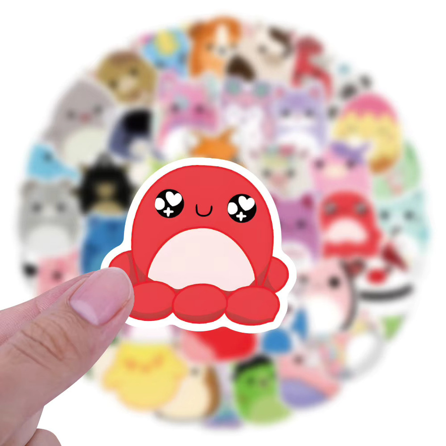 60 Stück Runde Cartoon Tier Aufkleber im Ins-Stil, Bunte Graffiti-Sticker für Helme, Handys und Gepäck - Bild 2