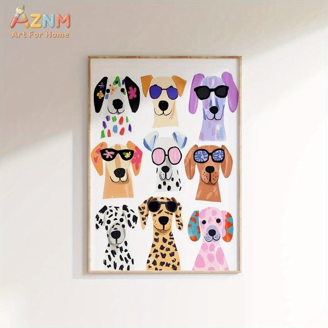Kayou Hundewandkunst als Leinwanddruck in Multicolour für deine Heimdekoration - Bild 1