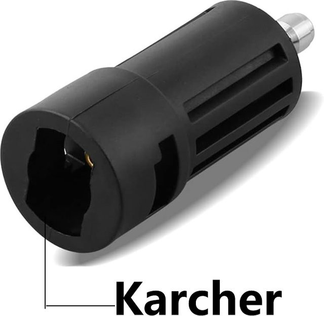 Karcher Hochdruckreiniger-Adapter 1/4 Quick Connect in Schwarz und Grau, kompatibel mit Karcher Power Washer Zubehör für Pistole und Schlauch - Bild 1