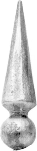 FeNau Zaunspitze aus Stahl in Silber, rund, Durchmesser: 33 mm, Höhe: 130 mm - Bild 1