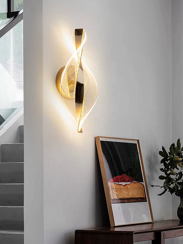 BOSSEN Moderne LED Wandleuchte aus Acryl in Gold mit Schneeflocken-Design für Wohnzimmer und Schlafzimmer - Bild 2