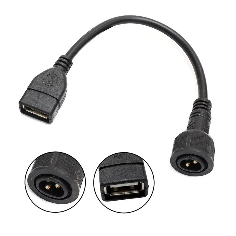DIVEDEER USB Adapter Kabel für Solar Licht Panel mit 2Pin Stecker und 2-Core Draht, wasserdicht, Schwarz - Bild 3