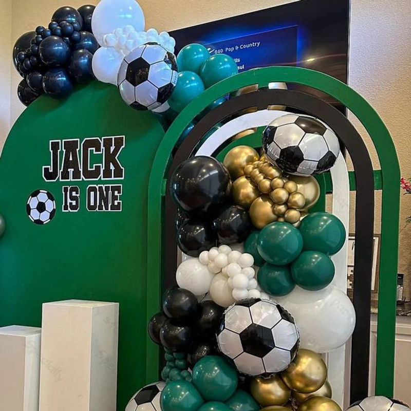 LQVYI Fußball Ballon Bogen Girlande Set mit 113 Teilen für Kinder Geburtstagsdekoration in Mehrfarbig - Bild 1