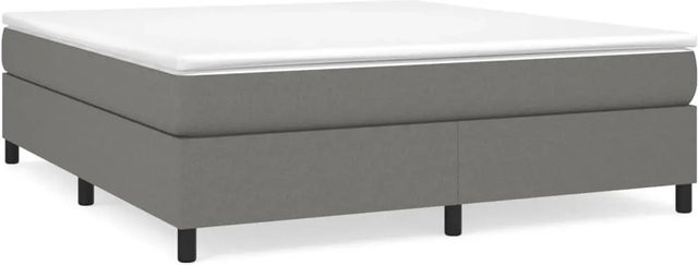 vidaXL Boxspringbett in Dunkelgrau mit Stoffbezug, B/T/H: 160 x 200 x 35 cm - Bild 1