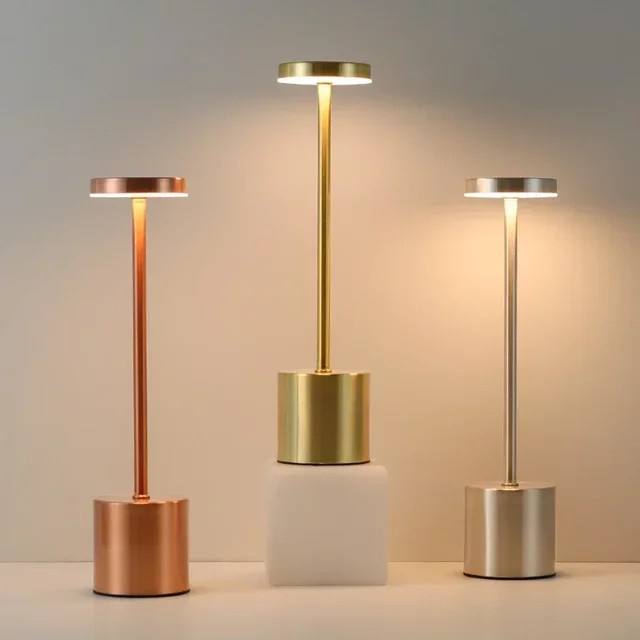 GGBEE Wiederaufladbare LED-Tischlampe mit Touch-Steuerung und dimmbarer 3-Farben-Funktion für Schreibtisch und Nachttisch - Bild 1