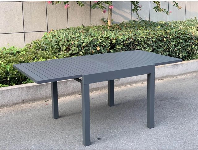 Garden Pleasure Gartentisch rechteckig aus Aluminium in Grau mit Ausziehfunktion und modernem Design - Bild 1