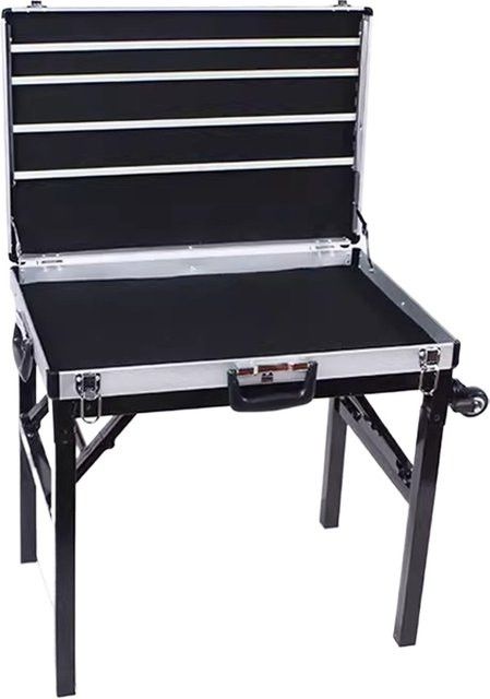 FLZX Schmuckschatulle aus Aluminium als tragbarer und faltbarer Schmuck-Organizer und multifunktionaler Ohrring-Ausstellungsständer - Bild 1