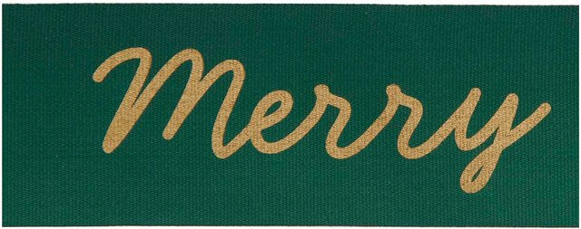 Rico Design Paper Poetry Taftband Merry Christmas in Grün mit Schriftzug, Breite: 3,8 cm, Länge: 3 m - Bild 1