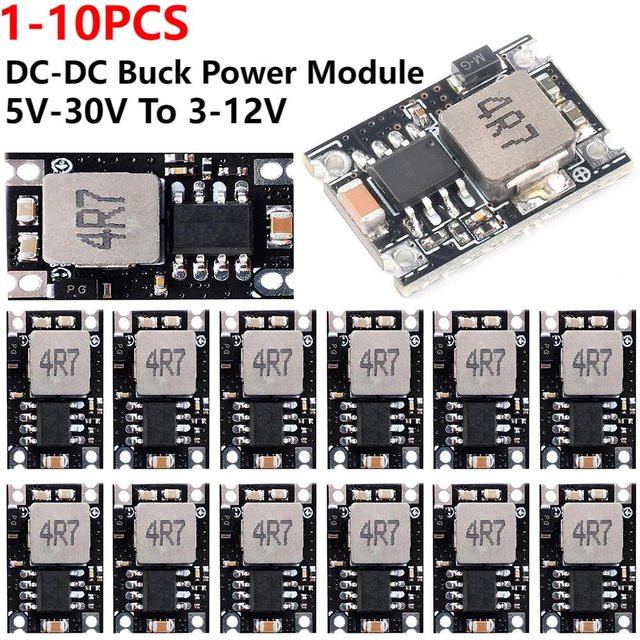 ALLOYSEED DC-DC Buck-Wandler Step-Down-Stromversorgungsmodul Spannungsregler 5V-30V zu 3,3V 5V 9V 12V 3A Schwarz - Bild 1