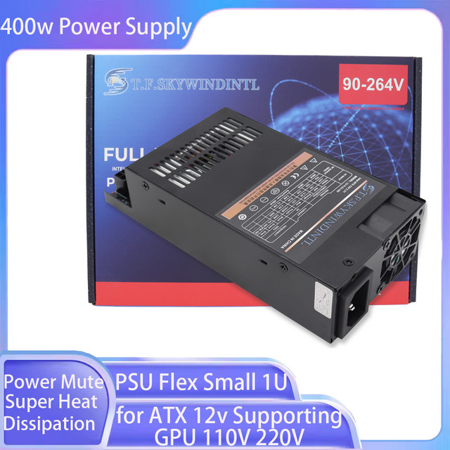 T.F.SKYWINDINTL Netzteil 400 W Flex Small 1U für ATX 12 V, Schwarz - Bild 1