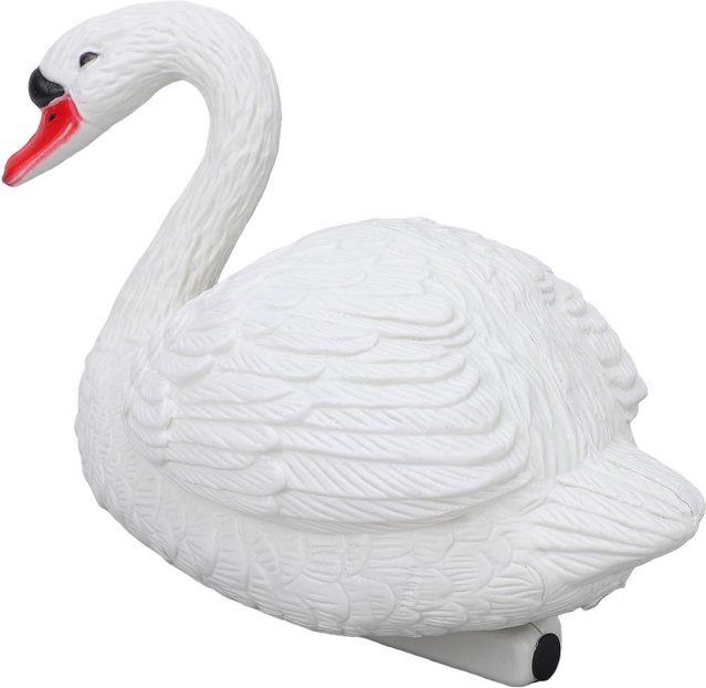 Fishine Schwimmender Schwan aus Plastik in Weiß als lebensechte Teichdekoration für Garten, Park und Schwimmbad - Bild 1