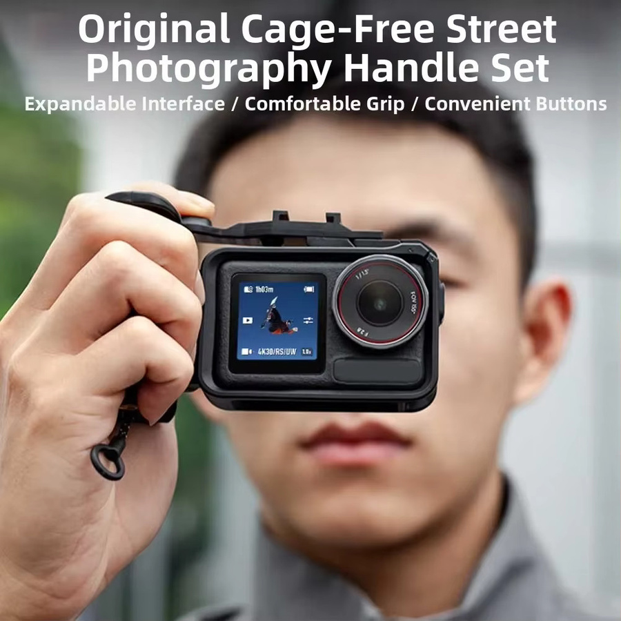 CoverJoy Kameragriff für DJI Osmo Action 6, 5Pro, 4 und 3 mit Auslöser in Schwarz - Bild 3
