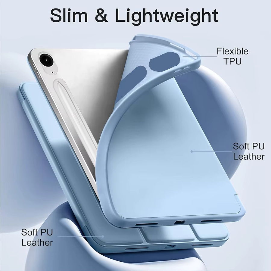 Samsung Smart Case für Galaxy Tab S10 Lite, S10 FE und S9 FE 10,9 Zoll (SM-X400, SM-X406B, SM-X520, SM-X526B) mit dreifach faltbarem Stand und weicher TPU-Rückseite in Schwarz oder Blau - Bild 2
