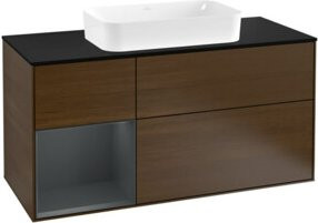 V&B Waschtischunterschrank Finion in Walnuss lackiert, Breite: 120 cm, Tiefe: 50,1 cm, Höhe: 50,1 cm - Bild 1