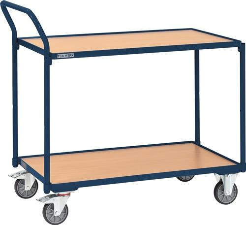 Tecwerk Tischwagen in Saphirblau RAL 5003 mit senkrechtem Schiebebügel und 300 kg Tragfähigkeit - Bild 1