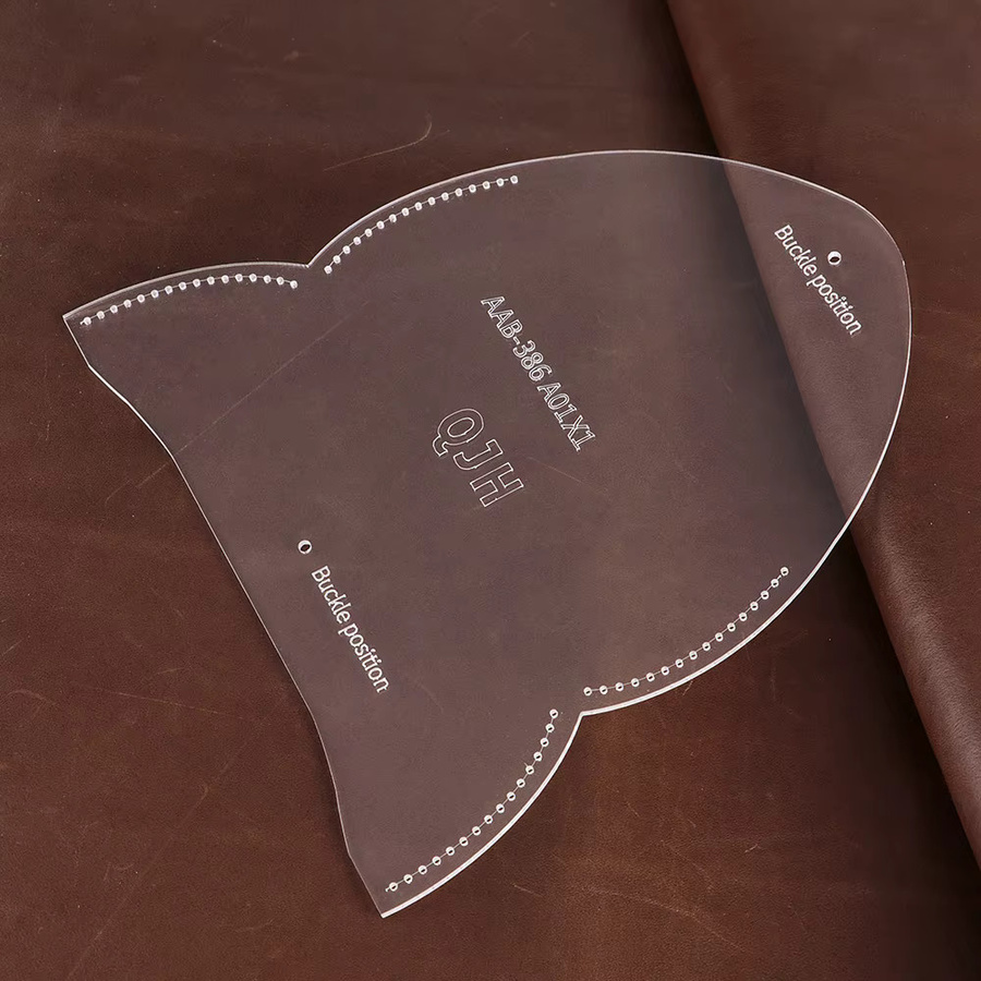 QJH DIY Leder-Brillenetui Schablonen Set aus transparentem Acryl als Nähform für Sonnenbrillen-Etuis - Bild 3