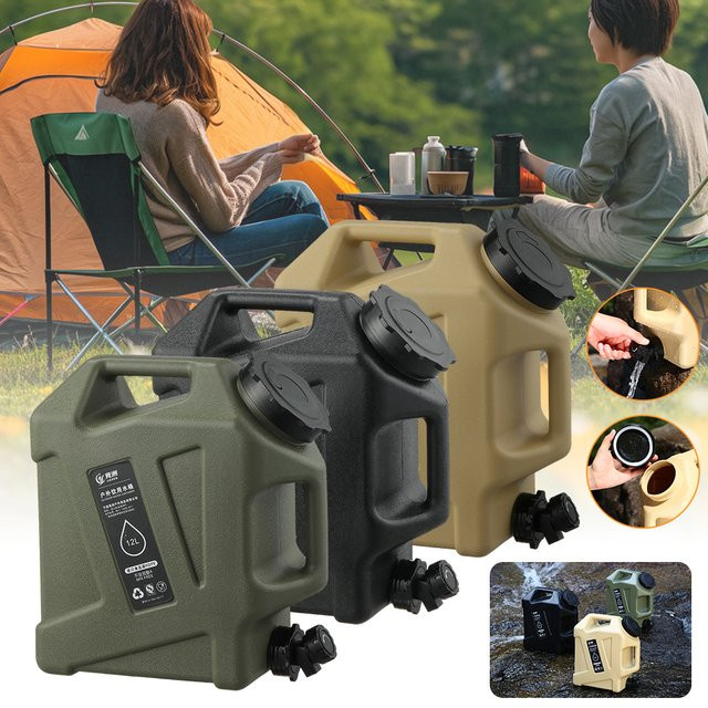 APWIKOGER Wasserspeicherbehälter mit Zapfhahn in Grün, BPA-freier Outdoor-Aufbewahrungsbehälter für Camping und Reisen - Bild 1