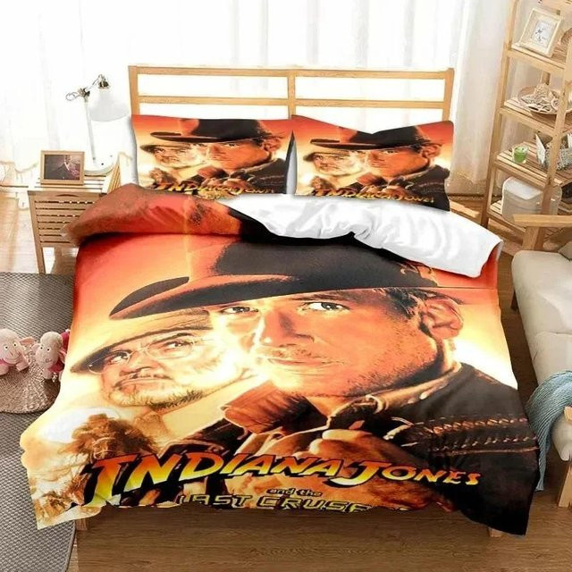Indiana Jones Das Rad des Schicksals Bettwäsche-Set mit Bettbezug und Kissenbezug aus Mikrofaser, Mehrfarbig, B/H: 135 x 200 cm - Bild 1