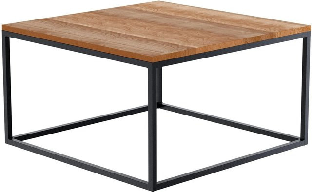 DELUKE Couchtisch GONAR aus Eichenholz und Metall, quadratisch, B/T/H: 80 x 80 x 45 cm - Bild 1