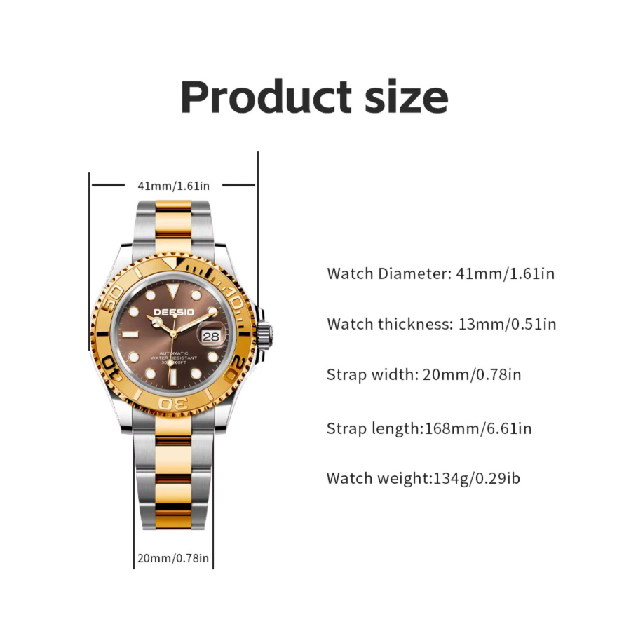 Deesio Automatik-Armbanduhr, Edelstahl, Skelett-Zifferblatt, Herren - Bild 2
