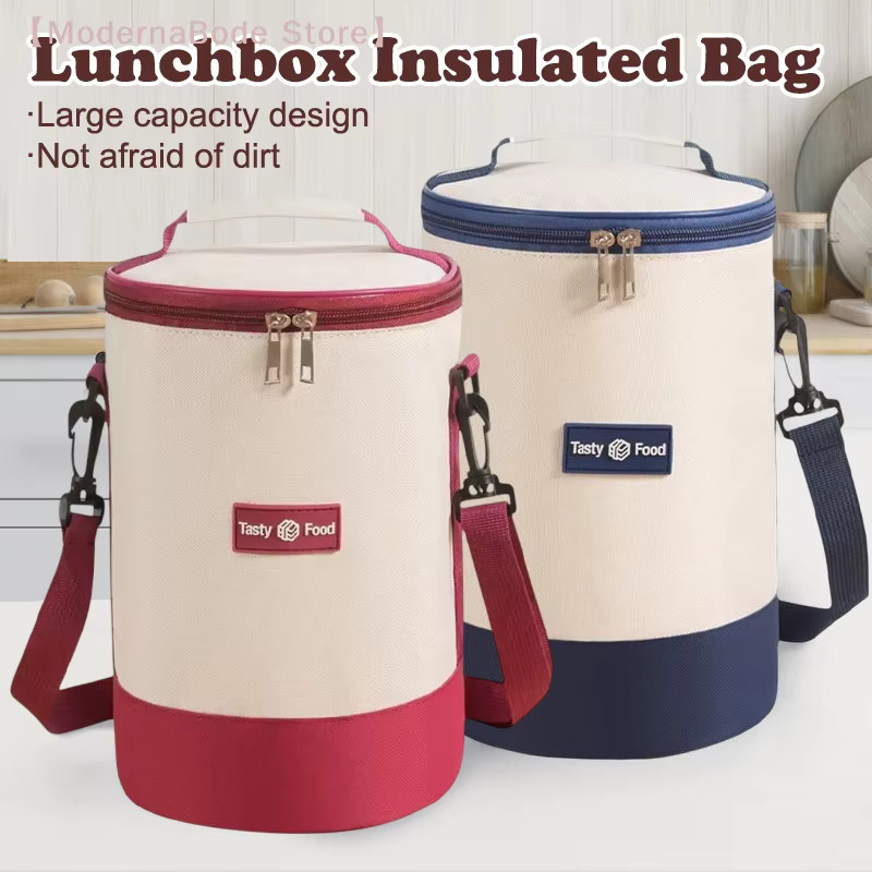 Tragbare zylindrische Lunchbox mit Isolierung in Rot - Bild 1