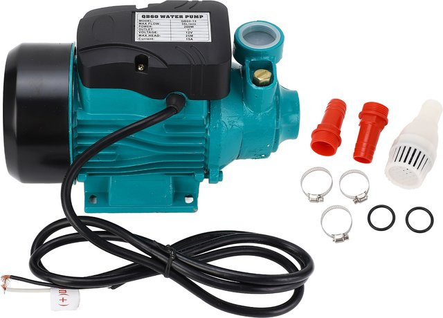Aramox Solar DC Wirbelpumpe 200W mit 3200 U/min, 35 lpm Durchfluss und 25m Förderhöhe, 12V/24V selbstansaugend - Bild 1
