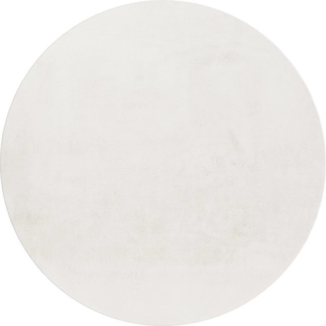 Ayyildiz Kurzflorteppich Pouffy rund in Creme mit Durchmesser: 120 cm - Bild 1