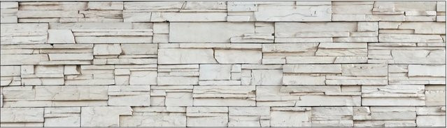 MySpotti Küchenrückwand Profix Cucina Rocky Wall in Steinweiß mit Steinoptik und Aluminium, B: 210 cm, H: 60 cm - Bild 1
