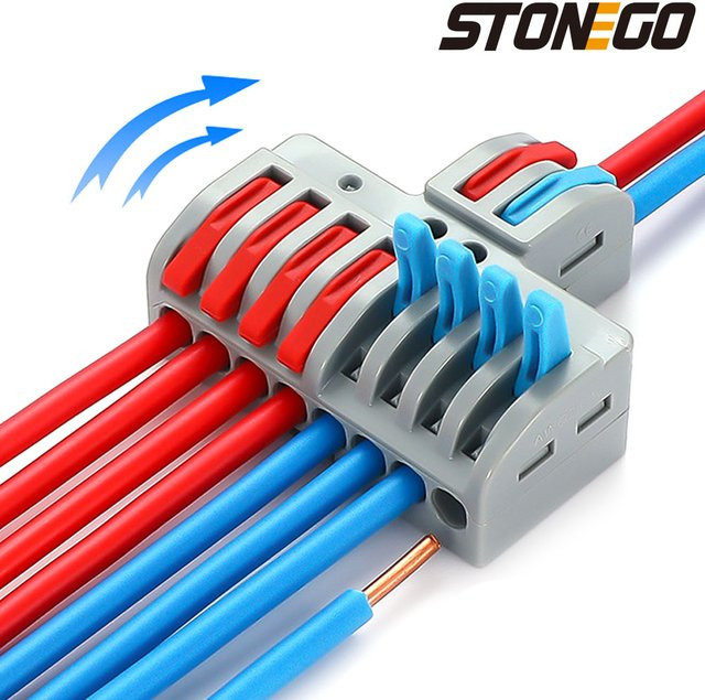 Stonego Universal Kabelverbinder Klemmenblock für weiche und harte Drähte in verschiedenen Ausführungen 2 in 4 out 2 in 6 out 8 out - Bild 1