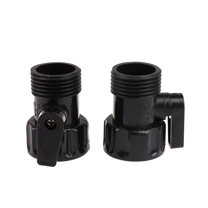 2er-Set Gartenbewässerungsventil Adapter 3/4 Zoll Außengewinde auf Innengewinde in Schwarz - Bild 2