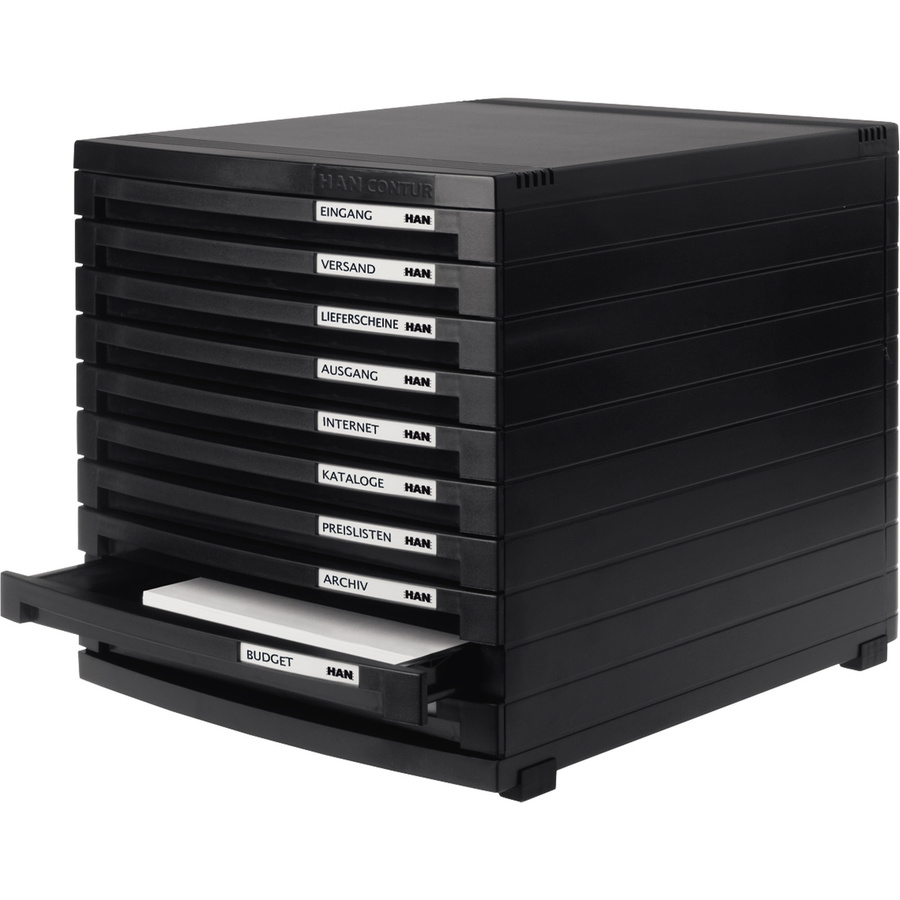 HAN Schubladenbox CONTUR 1510-13 Schwarz mit 10 Schubfächern für DIN A4 - Bild 2
