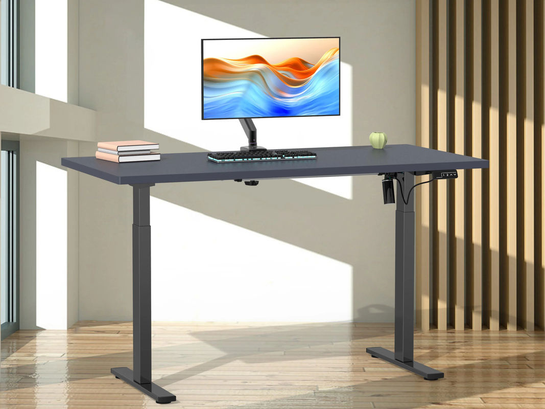 VCM Schreibtisch E-Lona höhenverstellbar mit elektrischem Motor, anthrazit/schwarz, B/T: 140 x 80 cm - Bild 2