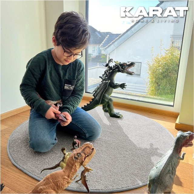 Karat homeliving Kinderspielteppich Crocodile Rund Silbergrau - Bild 1