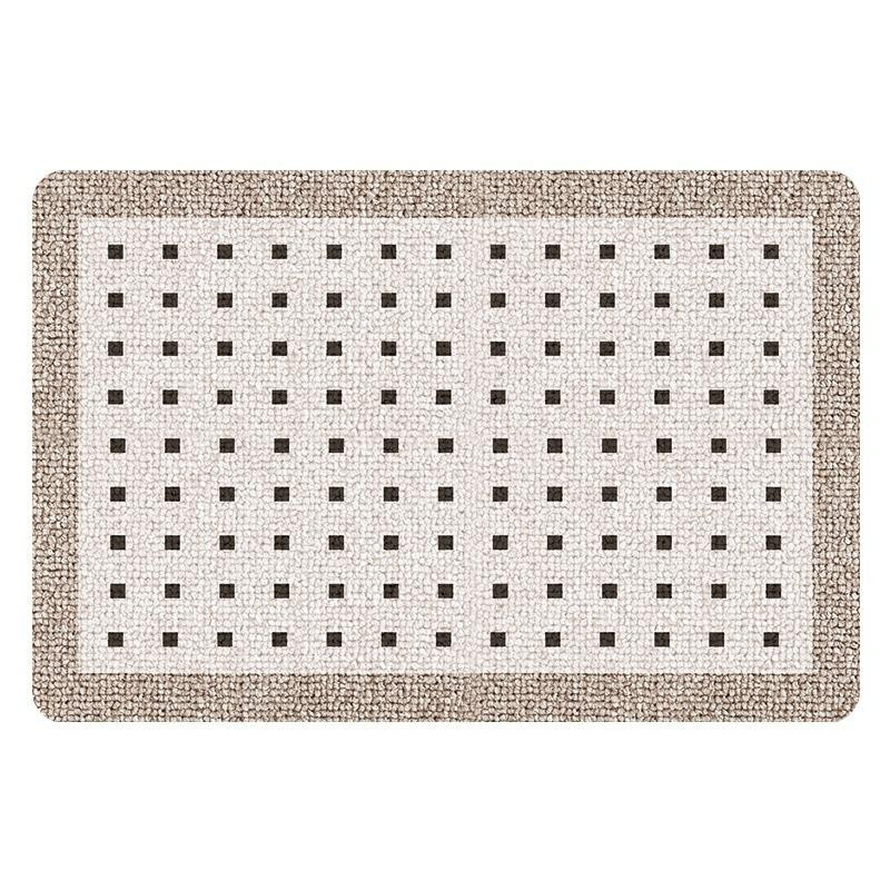 Rutschfeste Badezimmer-Bodenmatte von Yiran Furniture aus Polyester, gestreift, B/B: 60 x 40 cm, Farben: Grau, Gold und Multicolour - Bild 2