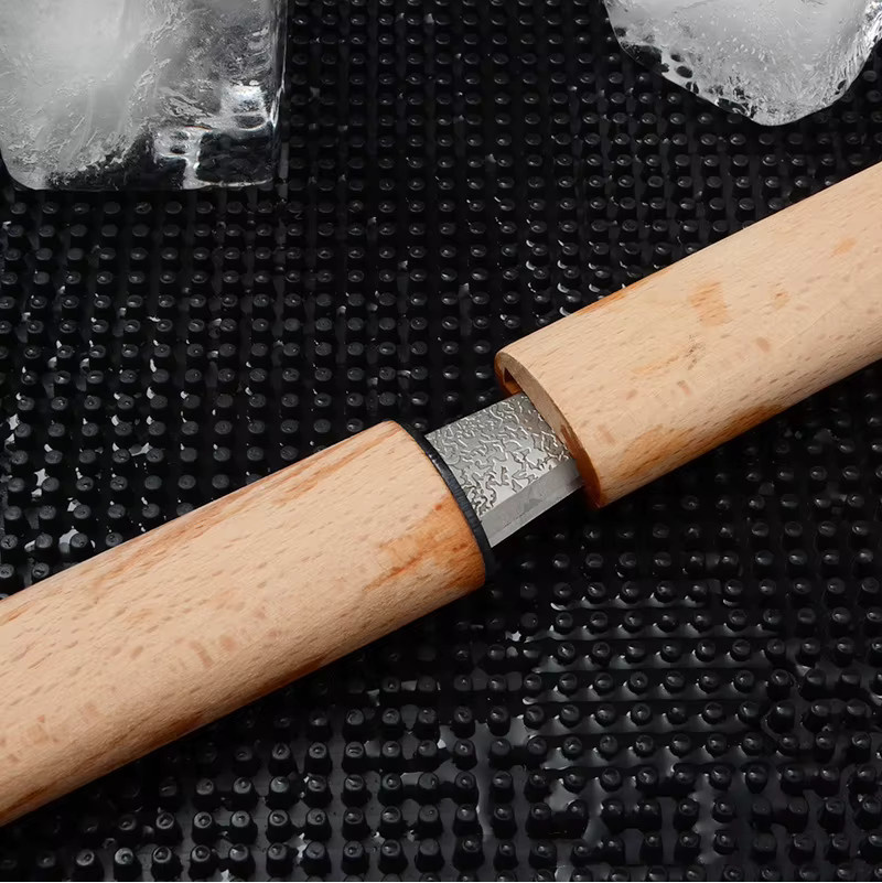 Aixiangru Konischer Eisstecher mit Holzgriff aus Edelstahl in Braun - Bild 4